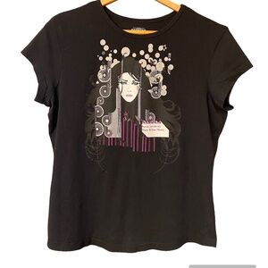 Vintage Y2K Sarula Black Window Honey Graphic Baby Graphic Tee T-Shirt Sz L.